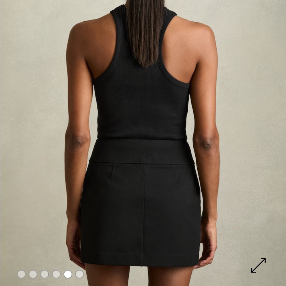 Reiss Zip-Through Ponte Mini Skirt in Black